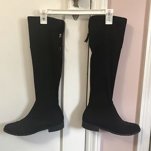 Knee high suede boots